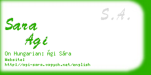 sara agi business card